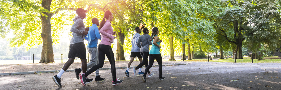 Women jogging in the park